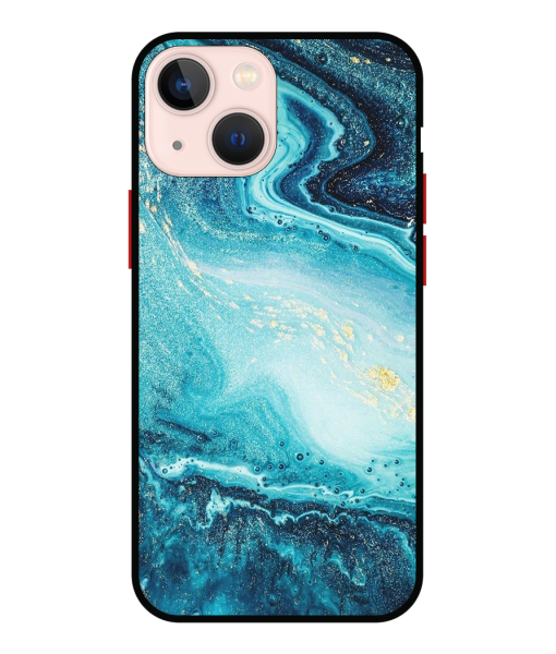 Husa IPhone 15, Protectie AirDrop, Marble, Turquoise